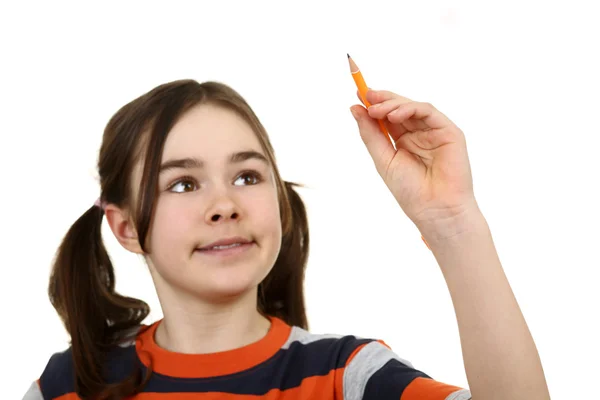 Girl writing Stock Image