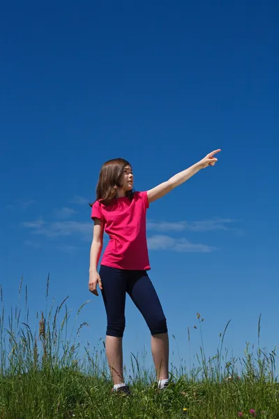 Meisje wijzen — Stockfoto