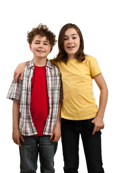 Girl and boy standing — Stock Photo, Image