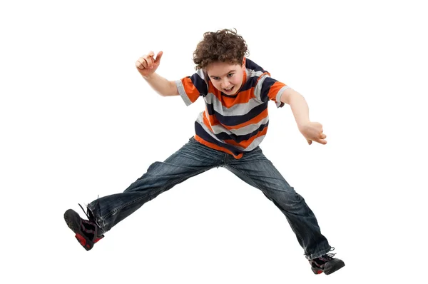 Pojken hoppar — Stockfoto