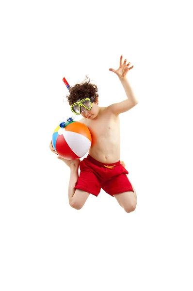 Boy ready to swim and dive — Stock Photo, Image