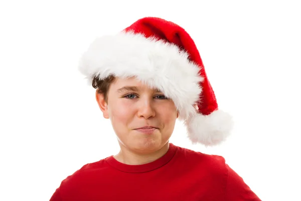 サンタクロースの帽子を持つ男の子 — ストック写真