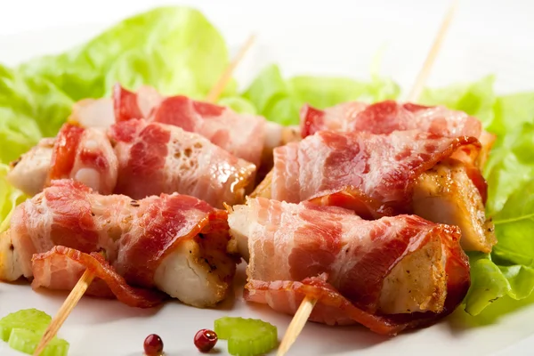 Bacon grelhado kebab — Fotografia de Stock