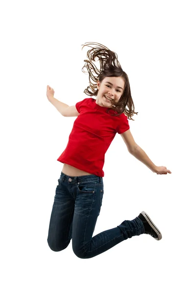 Gelukkig meisje springen Stockfoto