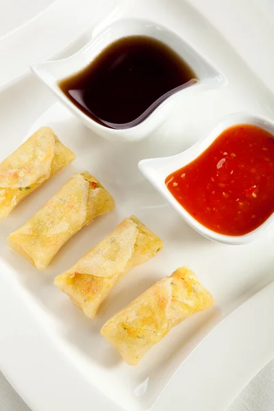 Fried Chinese traditional spring rolls — Stock Photo, Image