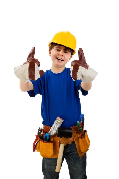建設労働者として男の子 — ストック写真