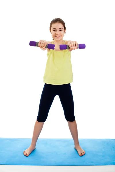 Menina ativa exercício — Fotografia de Stock