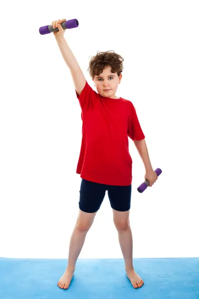 Active boy exercising — Stock Photo, Image