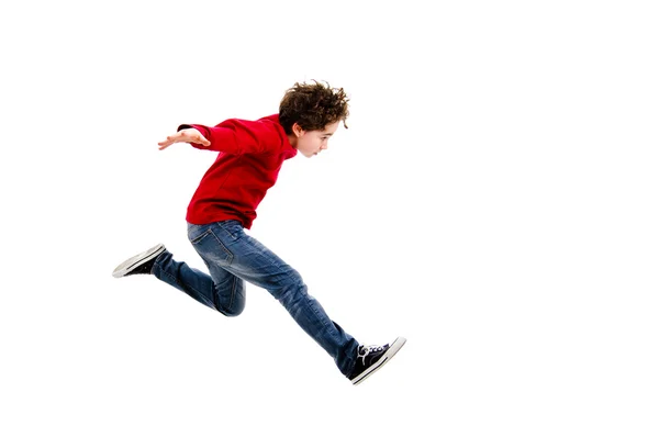 Rapaz saltando — Fotografia de Stock