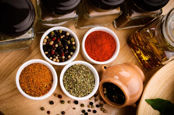 Spices in bowls — Stock Photo, Image