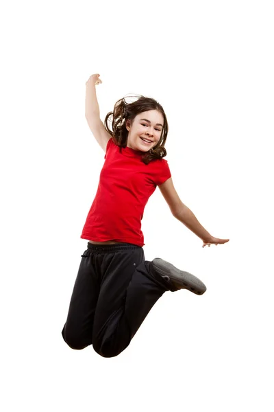 Menina feliz pulando — Fotografia de Stock