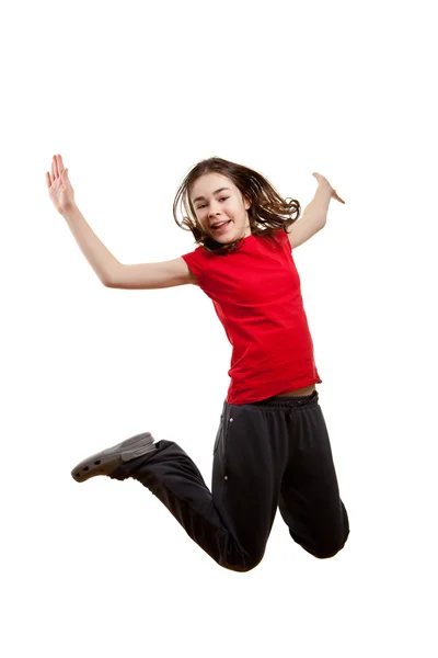 Meisje springen Stockfoto