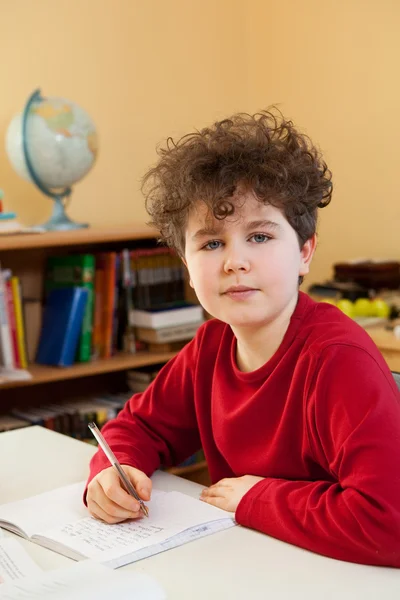 家庭での学習の少年 — ストック写真