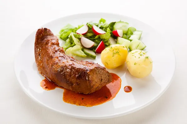 Grilled meat and vegetables — Stock Photo, Image