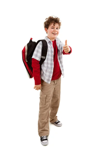 Студент с рюкзаком — стоковое фото