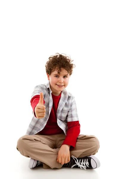Boy with thumbs up — Stock Photo, Image