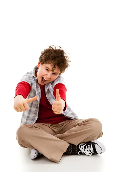 Boy with Thumbs Up — Stok Foto
