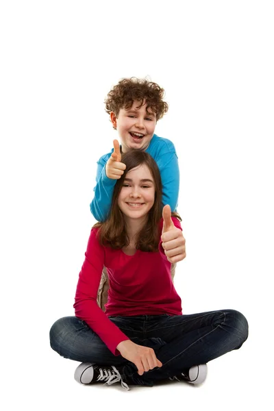 Twee vergadering kinderen — Stockfoto