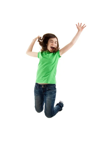 Szczęśliwy dziewczyna skoków — Zdjęcie stockowe