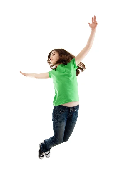 Glückliche Mädchen springen — Stockfoto