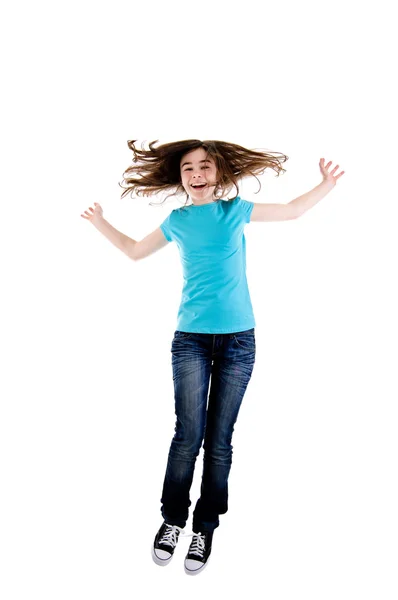 Lycklig flicka hoppar — Stockfoto