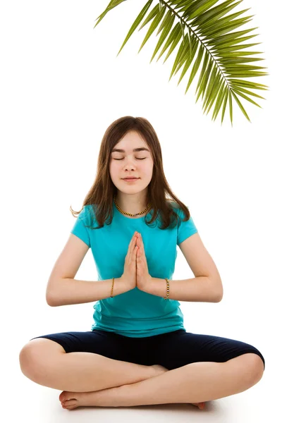 Girl meditating — Zdjęcie stockowe
