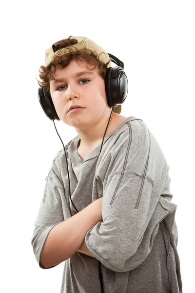 Chłopiec słuchać muzyki — Zdjęcie stockowe