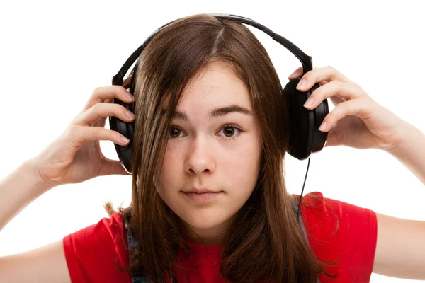 Young girl listening music — Stock Photo, Image