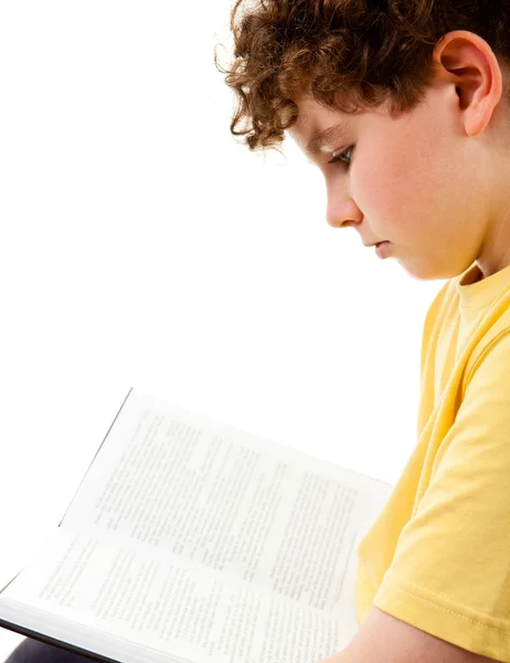 Pojke läsa bok — Stockfoto