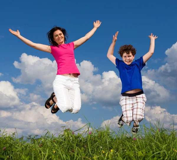 Actieve familie Stockfoto