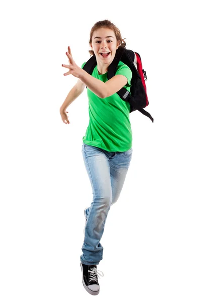 Happy girl jumping — Stock Photo, Image