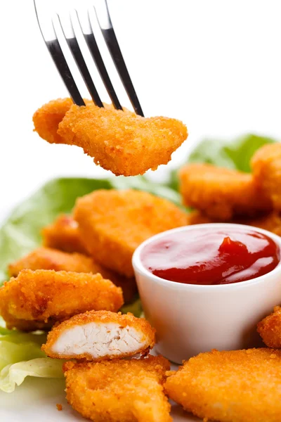 Fried chicken nuggets — Stock Photo, Image