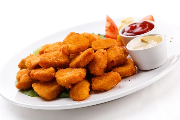 Fried chicken nuggets — Stock Photo, Image