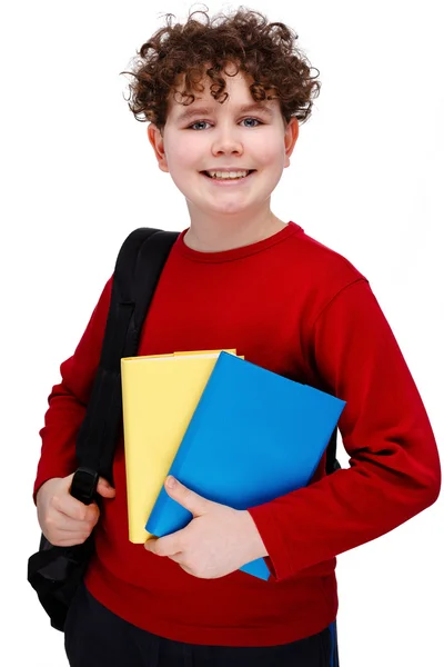 Menino com livros — Fotografia de Stock