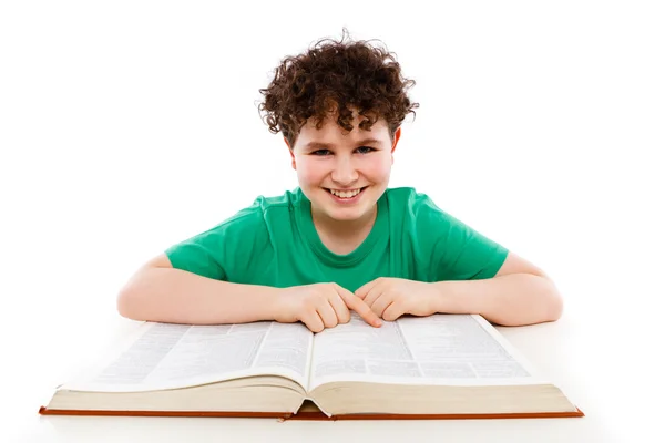 Boy reading book — Stock Photo, Image