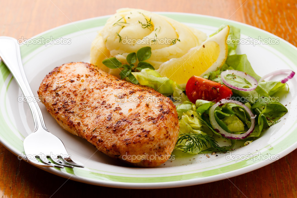 Roasted Chicken Breast And Mashed Potatoes Stock Photo Gbh007 33217791 roasted-chicken-breast-and-mashed-potatoes-stock-photo-gbh007-33217791