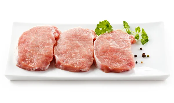 Taze çiğ domuz pirzolası — Stok fotoğraf