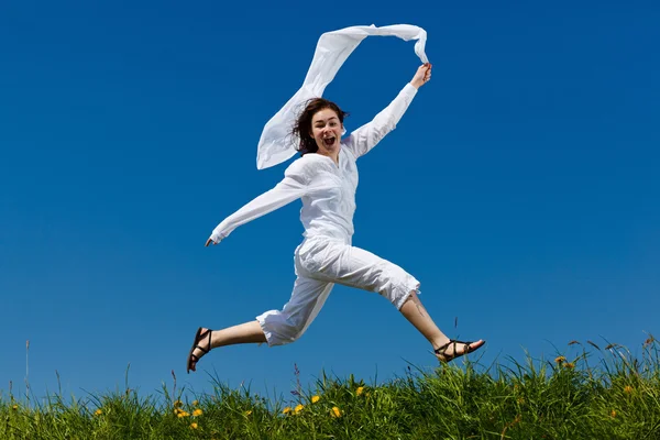 Girl running outdoor — Stock Photo, Image