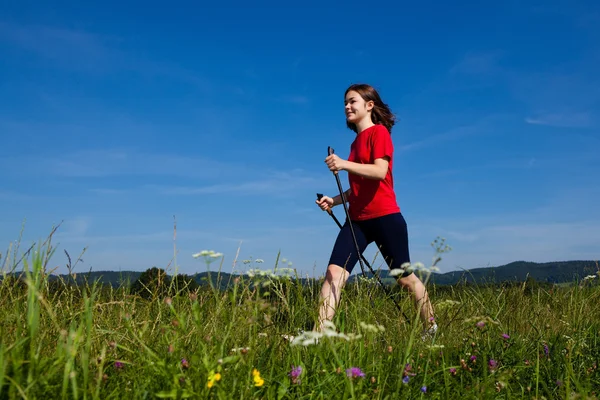 Caminata nórdica — Foto de Stock