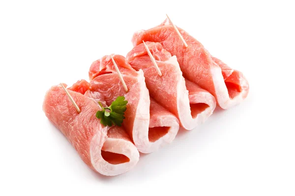 Chuletas frescas de cerdo crudo — Foto de Stock