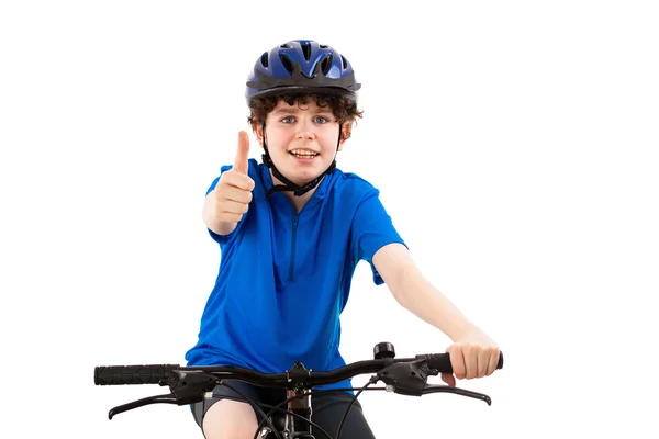 Ciclista che mostra pollice in su — Foto Stock