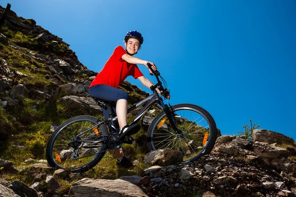 Girl biking — Stock Photo, Image