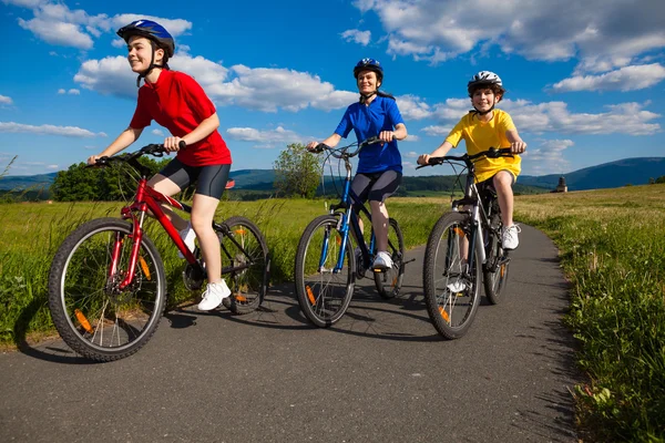 Active family biking — Stock Photo, Image