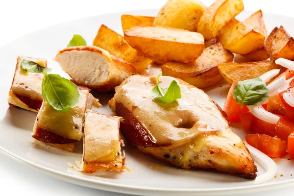 Grilled chicken breasts with cheese Stock Picture