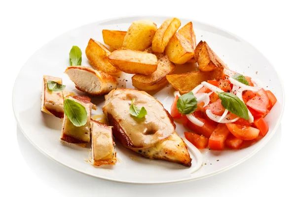 Grilled chicken breasts with cheese Royalty Free Stock Images