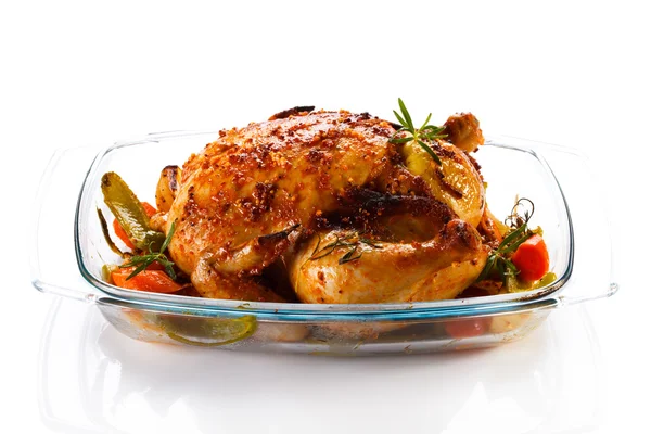 Pollo arrosto e verdure — Foto Stock