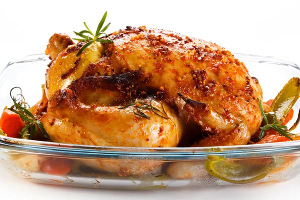 Pollo arrosto e verdure — Foto Stock