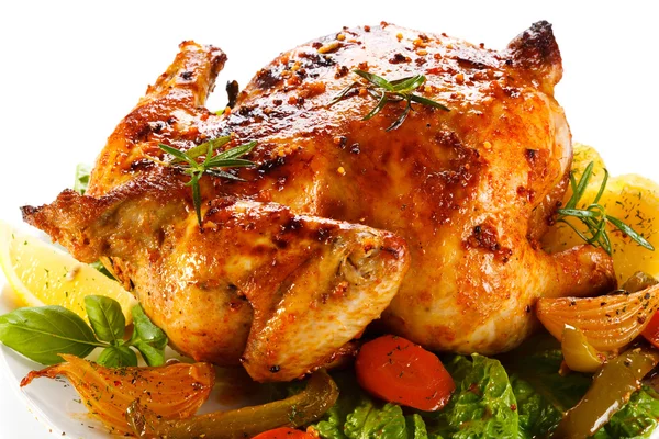 Pieczony kurczak i warzywa — Zdjęcie stockowe