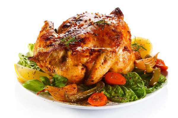 Pollo arrosto e verdure — Foto Stock