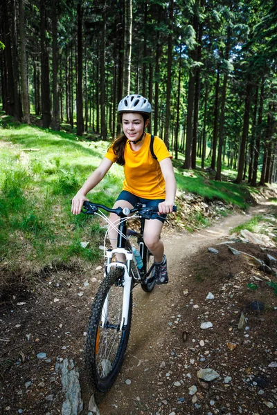 Girl biking — Stock Photo, Image